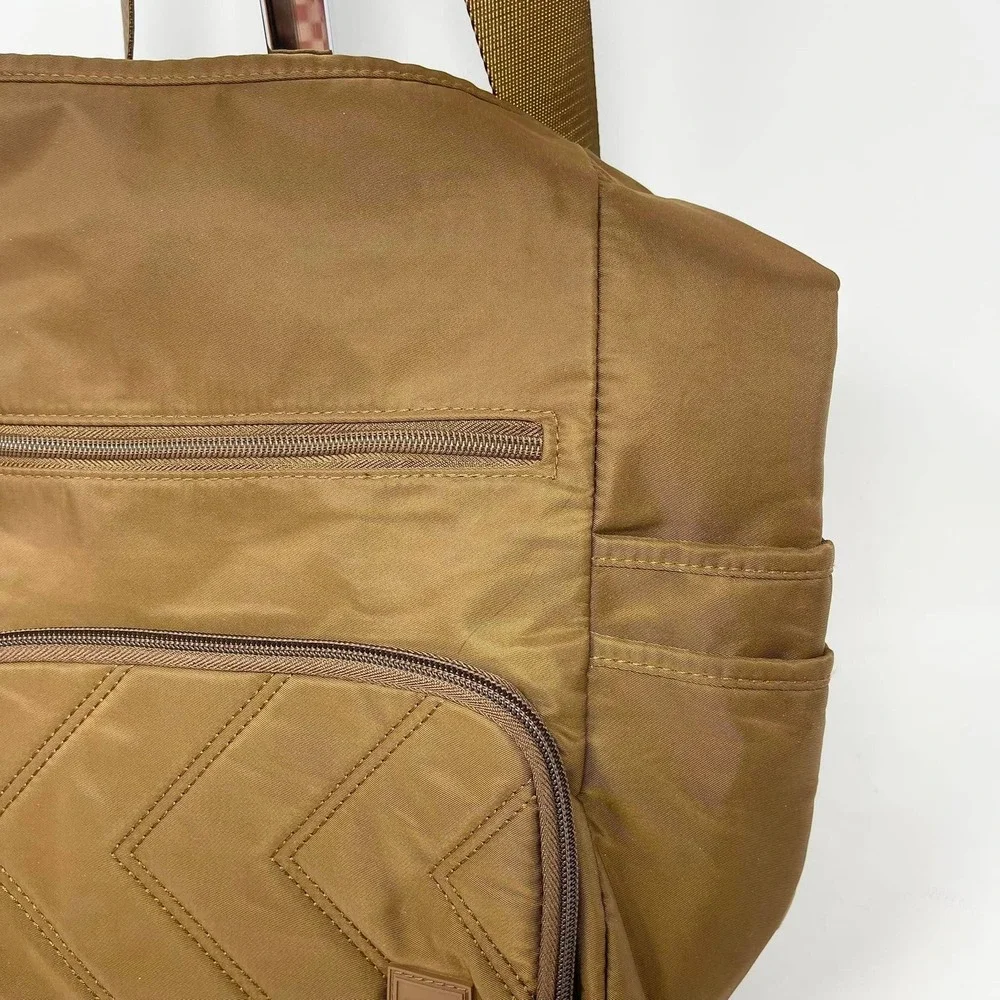 IHKWIP The Go Getter Crossbody Bag Mocha Brown Quilted‎ Large Wallet Organizer